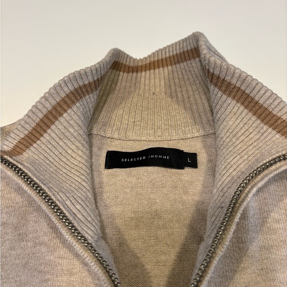 SELECTED HOMME Mens Full Zip Cardigan Sweater Casual Knitted Sweater Size L - Picture 3 of 10